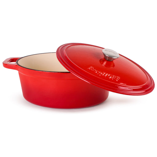 Image 2 of Image 1 of Neo 5Qt Cast Iron Oval Covered Dutch Oven, Red