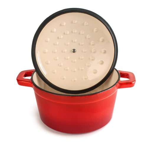 BergHOFF Neo Cast Iron 3qt. Round Dutch Oven 8" with Lid, Red - Dutch Ovens