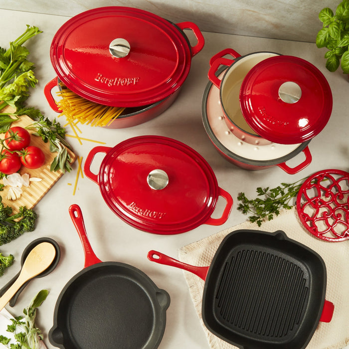 BergHOFF Neo Cast Iron Fry Pan 10", Red - Skillets & Frying Pans