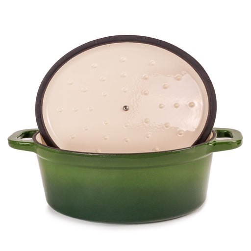 Image 2 of Neo 5 Qt Cast Iron Oval Covered Dutch Oven, Green