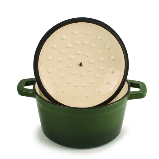 BergHOFF Neo Cast Iron 7qt. Round Dutch Oven 11" with Lid, Green - Dutch Ovens