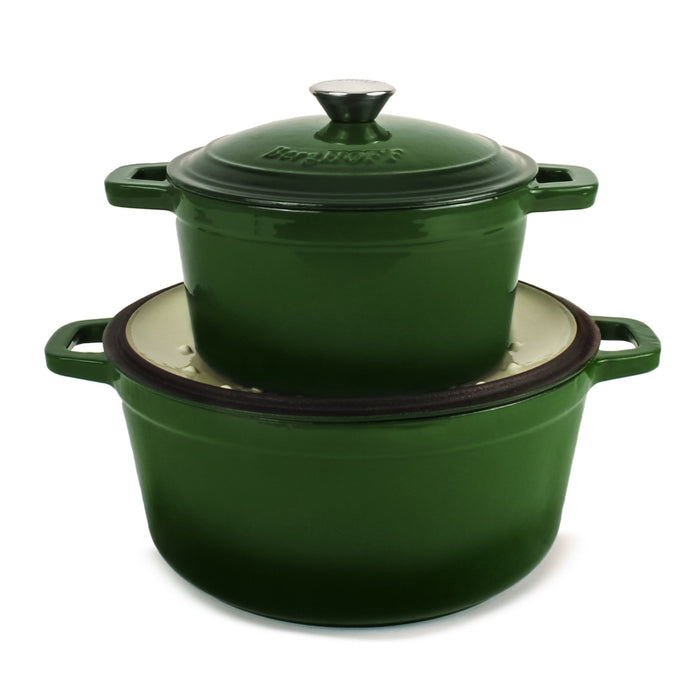 BergHOFF Neo Cast Iron 7qt. Round Dutch Oven 11" with Lid, Green - Dutch Ovens