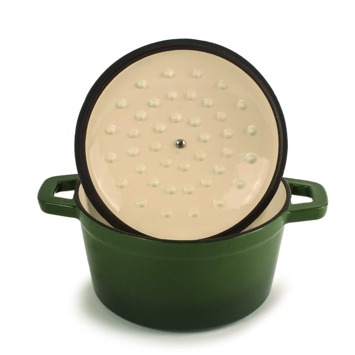 BergHOFF Neo Cast Iron 3qt. Round Dutch Oven 8" with Lid, Green - Dutch Ovens