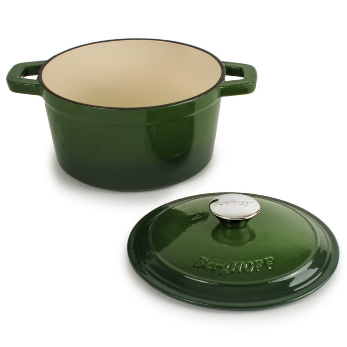 BergHOFF Neo Cast Iron 3qt. Round Dutch Oven 8" with Lid, Green - Dutch Ovens