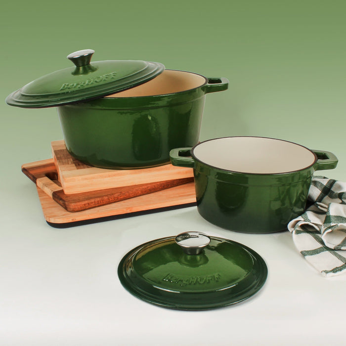 BergHOFF Neo Cast Iron 3qt. Round Dutch Oven 8" with Lid, Green - Dutch Ovens