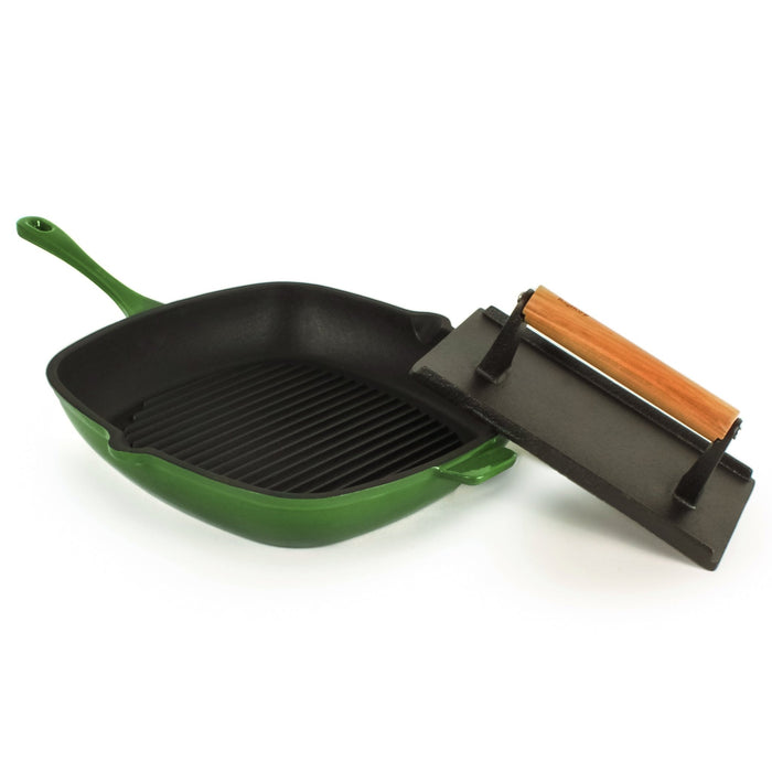 BergHOFF Neo Cast Iron Square Grill Pan 11", Green - Griddles & Grill Pans