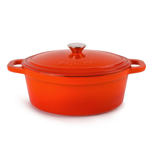 BergHOFF Neo Cast Iron 5qt. Oval Dutch Oven 11.5" with Lid, Orange - Dutch Ovens
