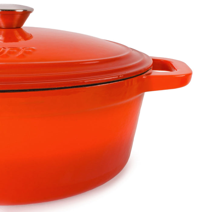 BergHOFF Neo Cast Iron 5qt. Oval Dutch Oven 11.5" with Lid, Orange - Dutch Ovens