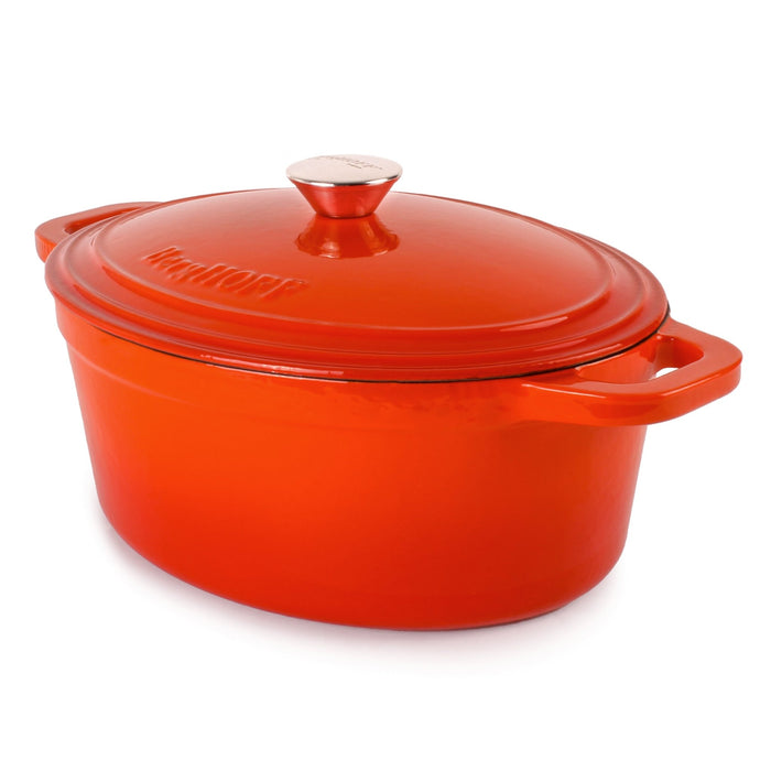 BergHOFF Neo Cast Iron 5qt. Oval Dutch Oven 11.5" with Lid, Orange - Dutch Ovens