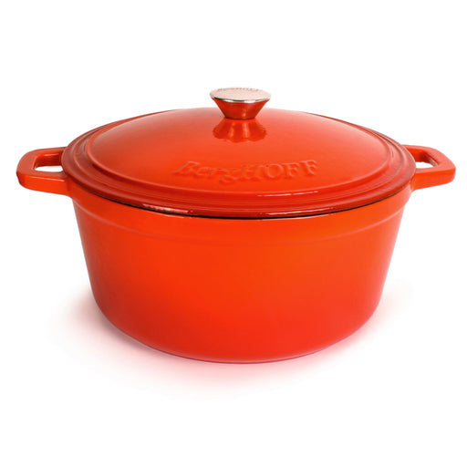 BergHOFF Neo Cast Iron 7qt. Round Dutch Oven 11" with Lid, Orange - Dutch Ovens