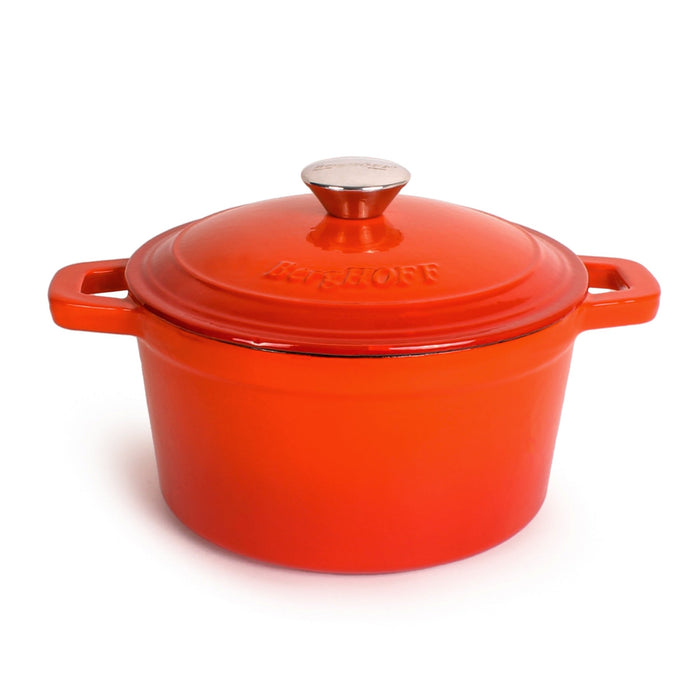 BergHOFF Neo Cast Iron 3qt. Round Dutch Oven 8" with Lid, Orange - Dutch Ovens