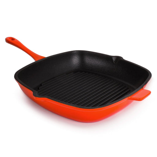 BergHOFF Neo Cast Iron Square Grill Pan 11", Orange - Griddles & Grill Pans