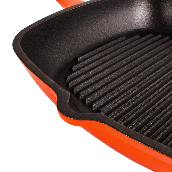 BergHOFF Neo Cast Iron Square Grill Pan 11", Orange - Griddles & Grill Pans