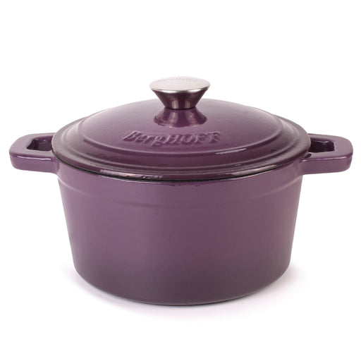 BergHOFF Neo Cast Iron 3qt. Round Dutch Oven 8" with Lid, Purple - Dutch Ovens