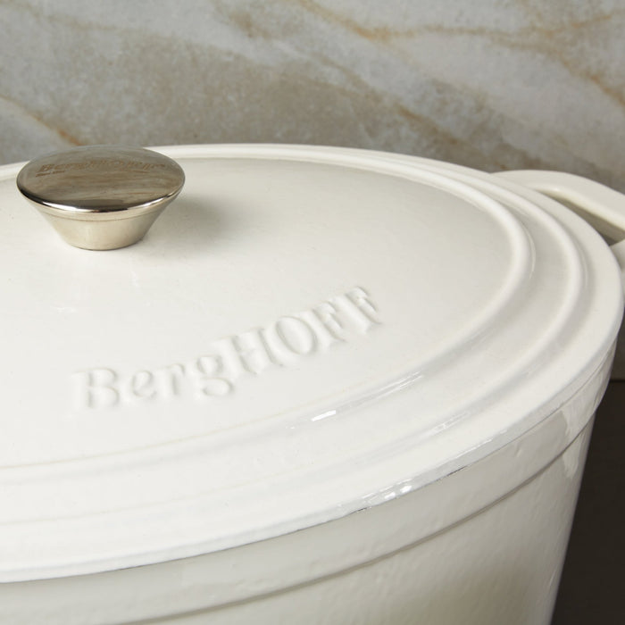 BergHOFF Neo Cast Iron 7qt. Round Dutch Oven 11" with Lid, White - Dutch Ovens