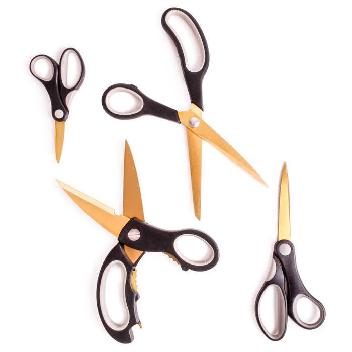 BergHOFF Studio 4Pc Stainless Steel Scissors Set, Gold - Kitchen Shears
