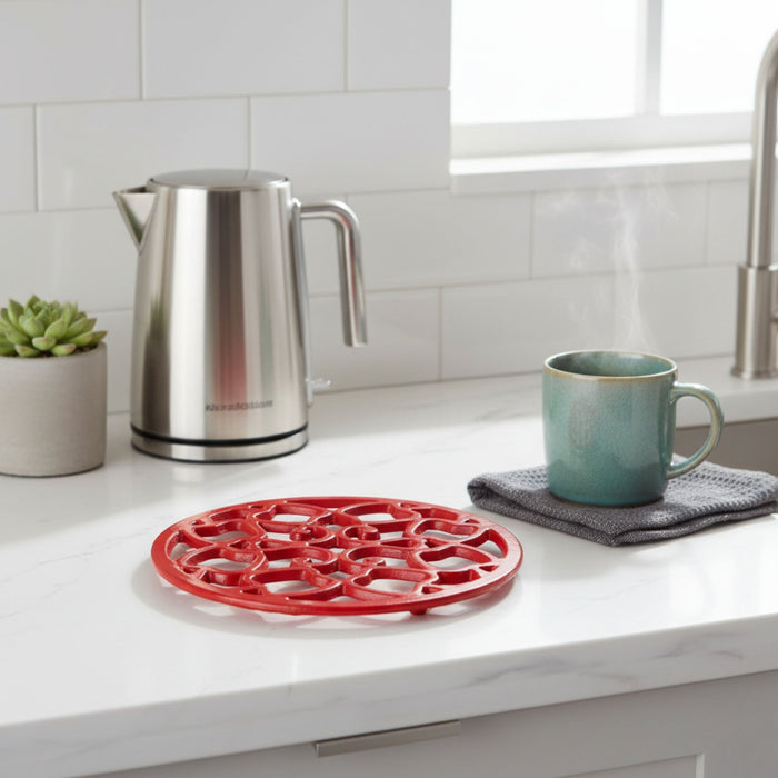 BergHOFF Neo Cast Iron Apple Trivet 7.5", Red - Kitchen Tools & Utensils