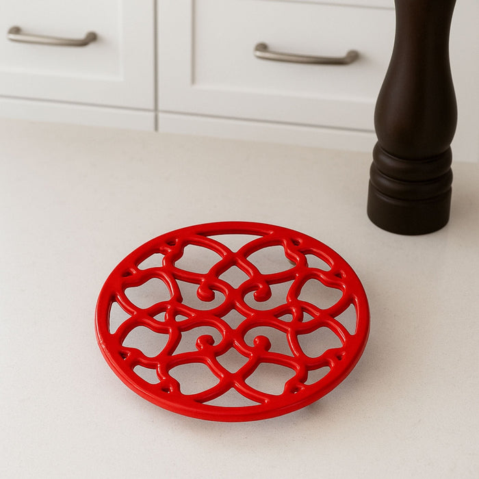 BergHOFF Neo Cast Iron Apple Trivet 7.5", Red - Kitchen Tools & Utensils