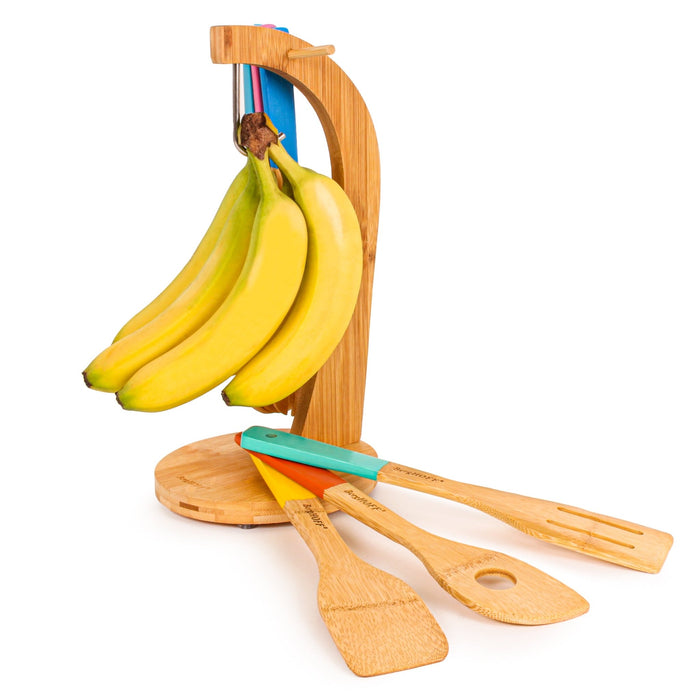 BergHOFF Essentials 7Pc Bamboo Banana Hanger and Utensil Set - Kitchen Utensil Sets
