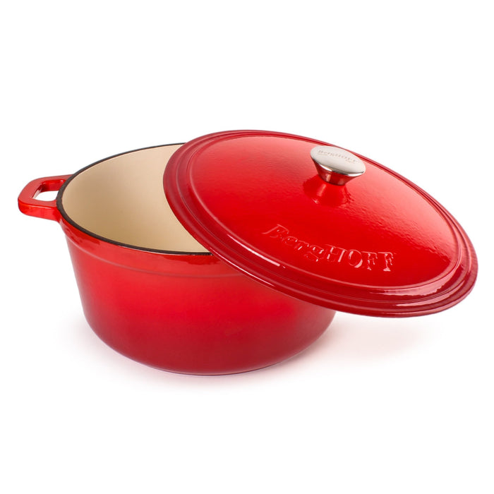 BergHOFF Neo 4pc Cast Iron Cookware Set, 3qt. & 7qt., Red - Stock Pots