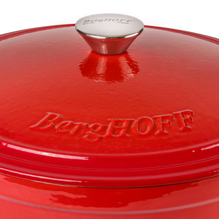 BergHOFF Neo 4pc Cast Iron Cookware Set, 3qt. & 7qt., Red - Stock Pots