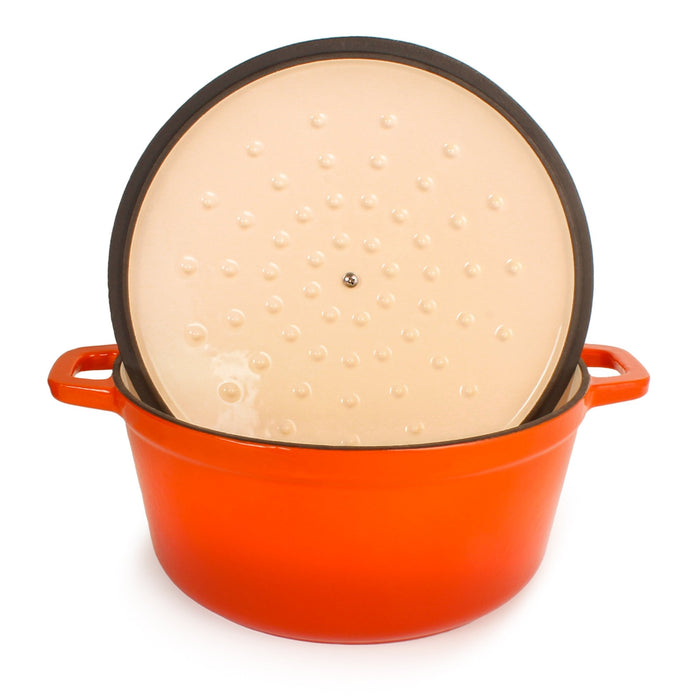 BergHOFF Neo 4pc Cast Iron Cookware Set, 3qt. & 7qt., Orange - Stock Pots