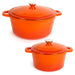 BergHOFF Neo 4pc Cast Iron Cookware Set, 3qt. & 7qt., Orange - Stock Pots