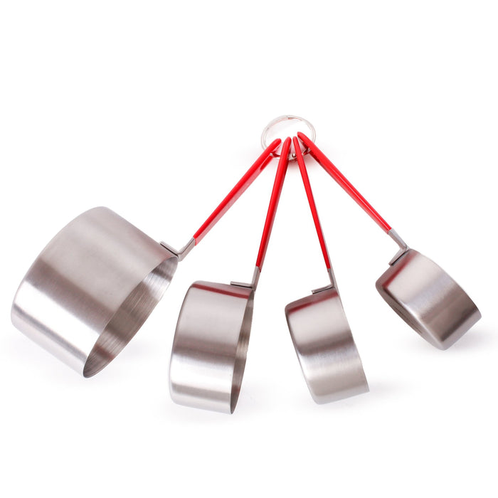 BergHOFF Stainless Steel 4pc Measuring Cup Set, Red Handles - Measuring Cups & Spoons
