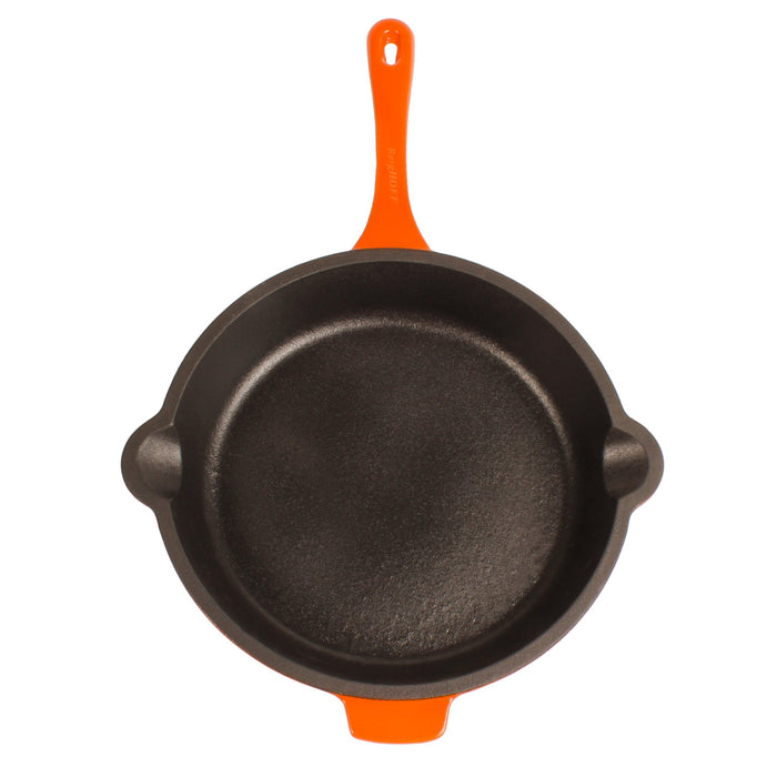 BergHOFF Neo 5pc Cast Iron Dutch Oven Set with 10" Fry Pan, 3qt. & 5qt., Orange - Stock Pots