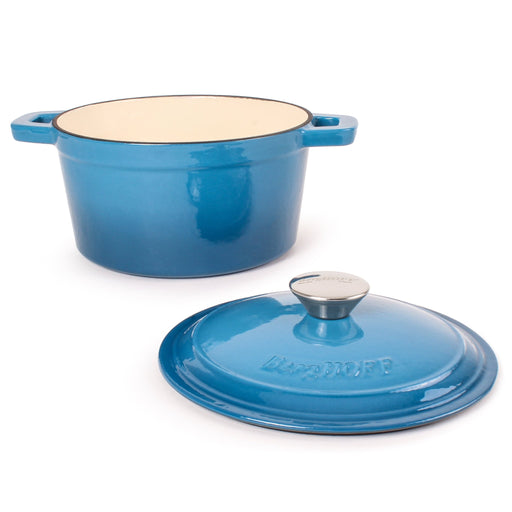 BergHOFF Neo 3pc Cast Iron Cookware Set, Fry Pan & Round Dutch Oven, Blue - Cookware Sets