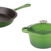 BergHOFF Neo 3pc Cast Iron Cookware Set, Fry Pan & Round Dutch Oven, Green - Cookware Sets