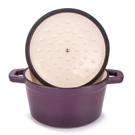 BergHOFF Neo 3pc Cast Iron Cookware Set, Fry Pan & Round Dutch Oven, Purple - Cookware Sets