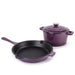 BergHOFF Neo 3pc Cast Iron Cookware Set, Fry Pan & Round Dutch Oven, Purple - Cookware Sets