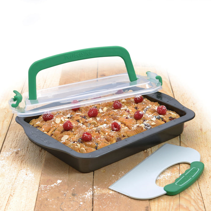 BergHOFF Perfect Slice 13" Covered Cake Pan with Tool - Cake Pans & Molds