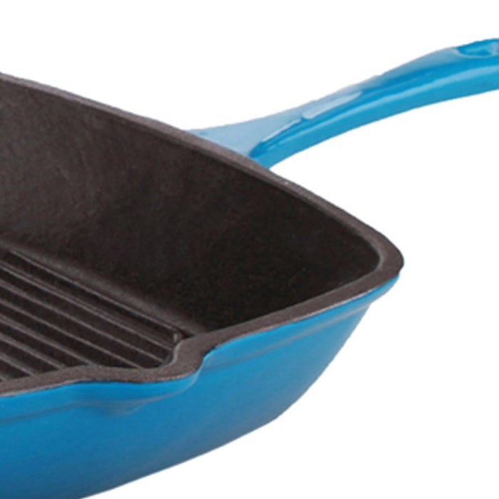BergHOFF Neo 2pc Cast Iron 10" Fry Pan & 11" Grill Pan Cookware Set, Blue - Griddles & Grill Pans