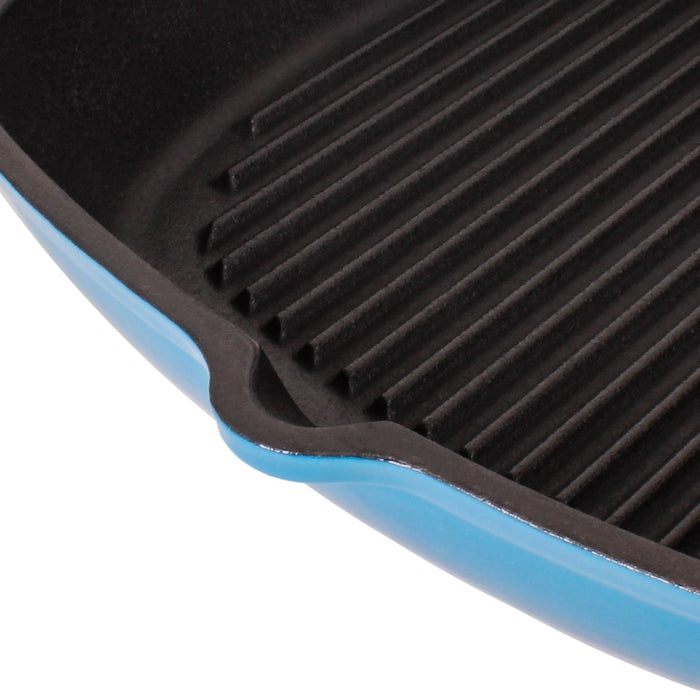 BergHOFF Neo 2pc Cast Iron 10" Fry Pan & 11" Grill Pan Cookware Set, Blue - Griddles & Grill Pans