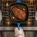 BergHOFF Neo 2pc Cast Iron 11" Grill Pan with Slotted Steak Press, Blue - Griddles & Grill Pans