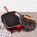 BergHOFF Neo 2pc Cast Iron 11" Grill Pan with Slotted Steak Press, Red - Griddles & Grill Pans