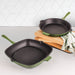BergHOFF Neo 2pc Cast Iron 10" Fry Pan & 11" Grill Pan Cookware Set, Green - Cookware Sets