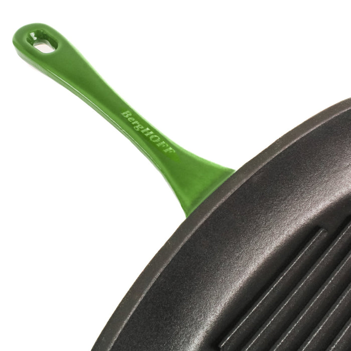 BergHOFF Neo 2pc Cast Iron 10" Fry Pan & 11" Grill Pan Cookware Set, Green - Cookware Sets