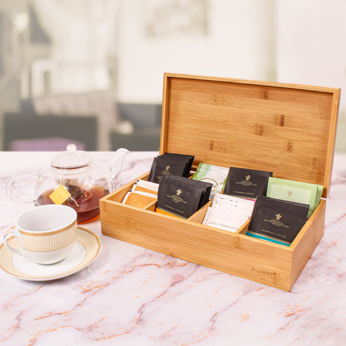 BergHOFF Bamboo 12" Tea Box Organizer - Lunch Boxes & Totes