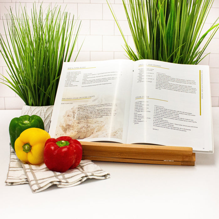 BergHOFF Bamboo Adjustable Cookbook Holder, 10.25" - Book Stands & Rests