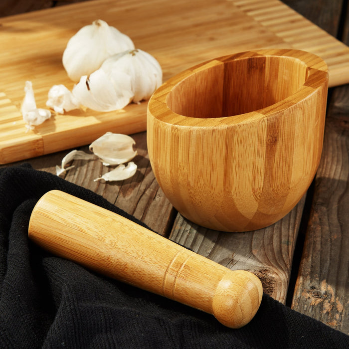 BergHOFF Bamboo 2Pc Mortar and Pestle, Natural - Bowls