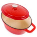 BergHOFF Neo 5pc Cast Iron Oval Dutch Oven Set with 10" Fry Pan, 5qt. & 8qt., Red - Skillets & Frying Pans