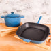 BergHOFF Neo 3pc Cast Iron Cookware Set, Grill Pan & Round Dutch Oven, Blue - Griddles & Grill Pans