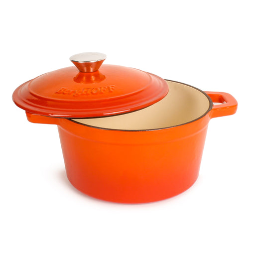 BergHOFF Neo 3pc Cast Iron Cookware Set, Grill Pan & Round Dutch Oven, Orange - Griddles & Grill Pans
