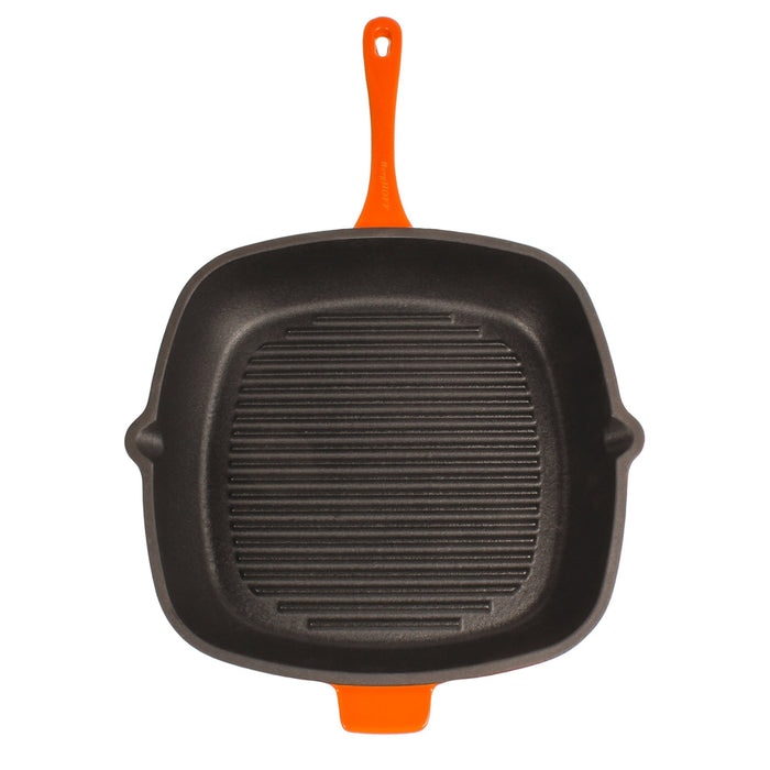 BergHOFF Neo 3pc Cast Iron Cookware Set, Grill Pan & Round Dutch Oven, Orange - Griddles & Grill Pans