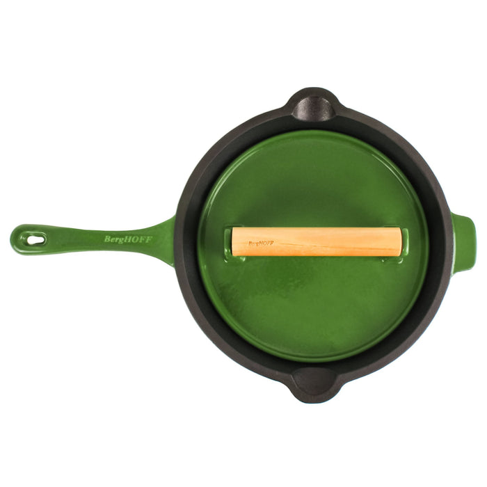 BergHOFF Neo 2pc Cast Iron 10" Fry Pan with Steak Press, Green - Skillets & Frying Pans