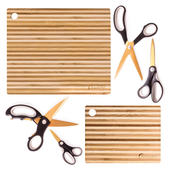 BergHOFF 6Pc Stainless Steel Gold Scissors and Cutting Board Set - Cutting Boards