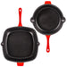 BergHOFF Neo 2pc Cast Iron 10" Fry Pan & 11" Grill Pan Cookware Set, Red - Griddles & Grill Pans